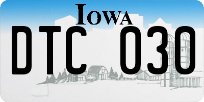 IA license plate DTC030