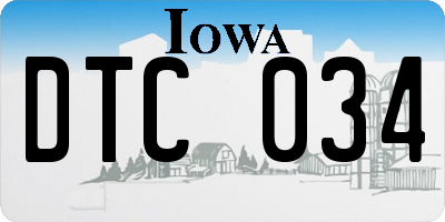 IA license plate DTC034