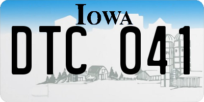 IA license plate DTC041