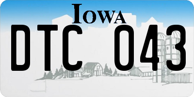 IA license plate DTC043