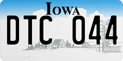 IA license plate DTC044