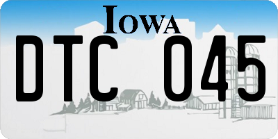 IA license plate DTC045