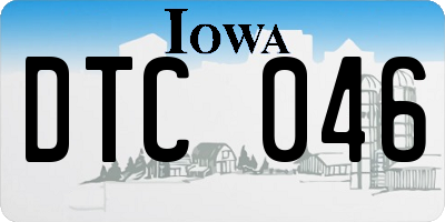 IA license plate DTC046