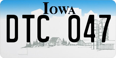 IA license plate DTC047