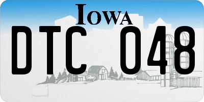 IA license plate DTC048