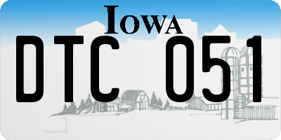 IA license plate DTC051