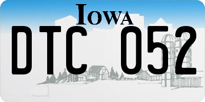 IA license plate DTC052