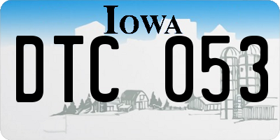 IA license plate DTC053