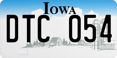 IA license plate DTC054
