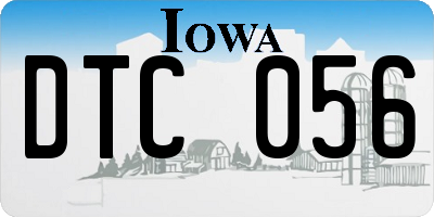 IA license plate DTC056