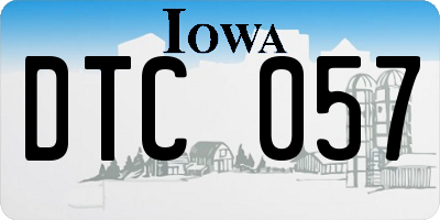 IA license plate DTC057