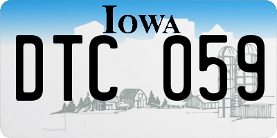 IA license plate DTC059