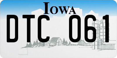 IA license plate DTC061