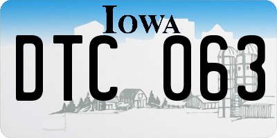 IA license plate DTC063