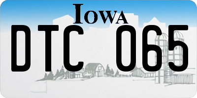 IA license plate DTC065