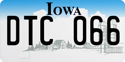 IA license plate DTC066