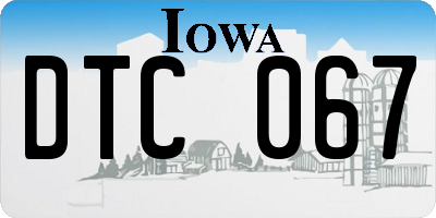 IA license plate DTC067