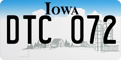 IA license plate DTC072