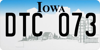 IA license plate DTC073