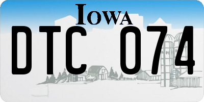 IA license plate DTC074