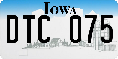 IA license plate DTC075