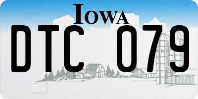 IA license plate DTC079