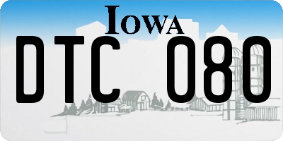 IA license plate DTC080
