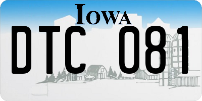 IA license plate DTC081