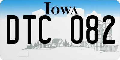 IA license plate DTC082