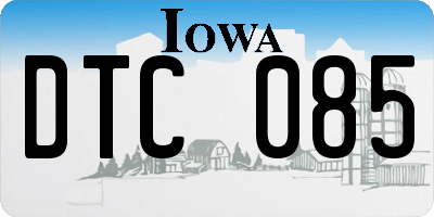 IA license plate DTC085