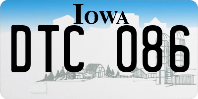 IA license plate DTC086