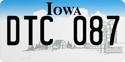 IA license plate DTC087