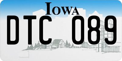 IA license plate DTC089