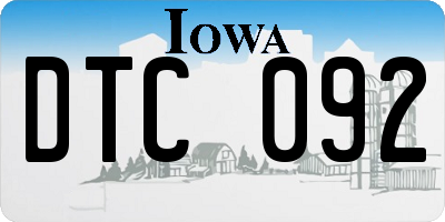 IA license plate DTC092