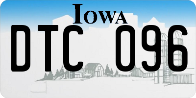 IA license plate DTC096