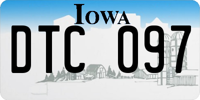 IA license plate DTC097