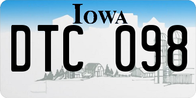 IA license plate DTC098