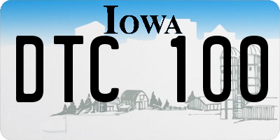 IA license plate DTC100