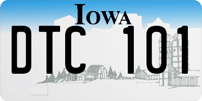 IA license plate DTC101
