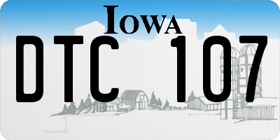 IA license plate DTC107