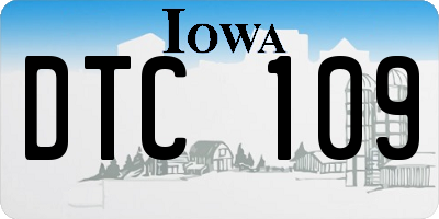 IA license plate DTC109