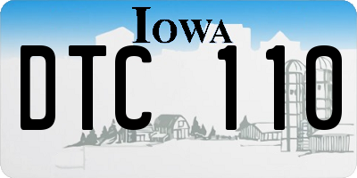 IA license plate DTC110