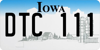 IA license plate DTC111