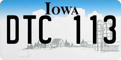 IA license plate DTC113