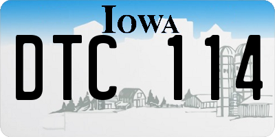 IA license plate DTC114