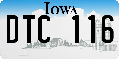 IA license plate DTC116