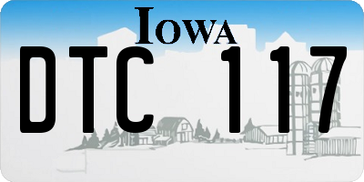 IA license plate DTC117