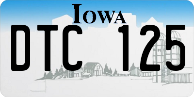 IA license plate DTC125