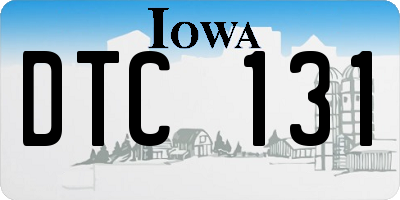 IA license plate DTC131