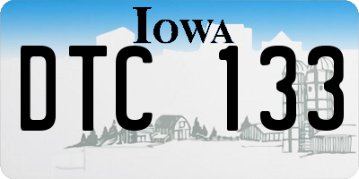 IA license plate DTC133